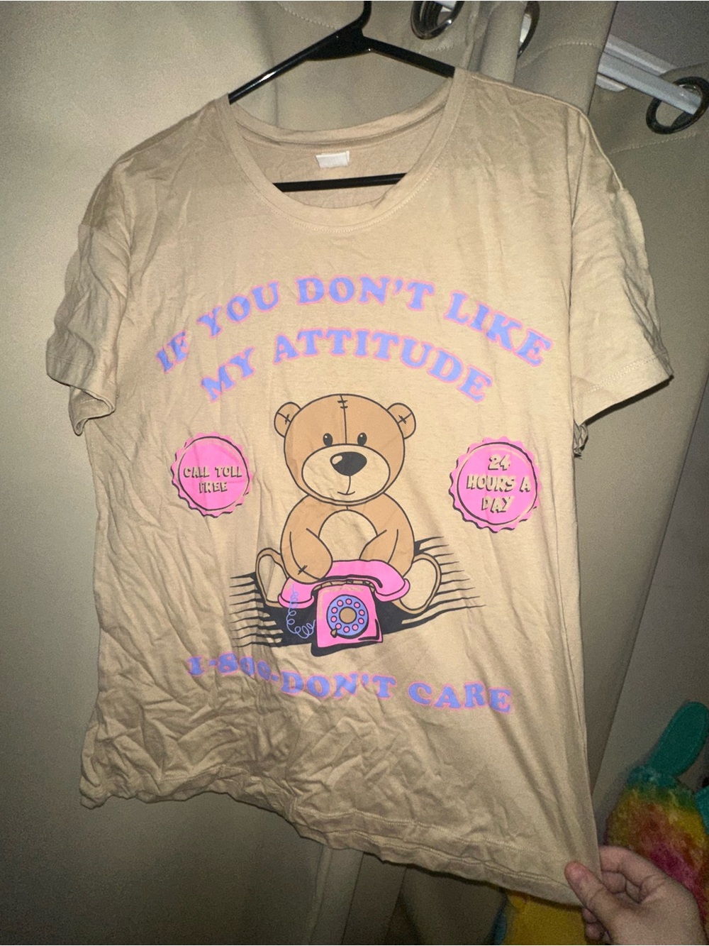 Electric Pink "If You Don't Like My Attitude" graphic t-shirt women’s size large